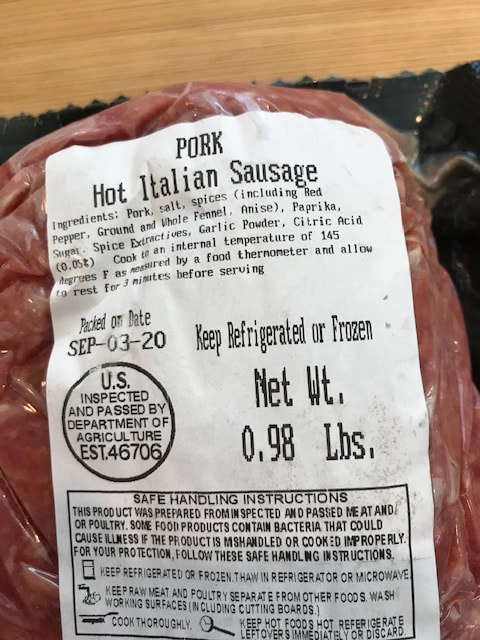 Pork Hot Italian Sausage Avg 1 lb